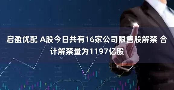 启盈优配 A股今日共有16家公司限售股解禁 合计解禁量为1197亿股